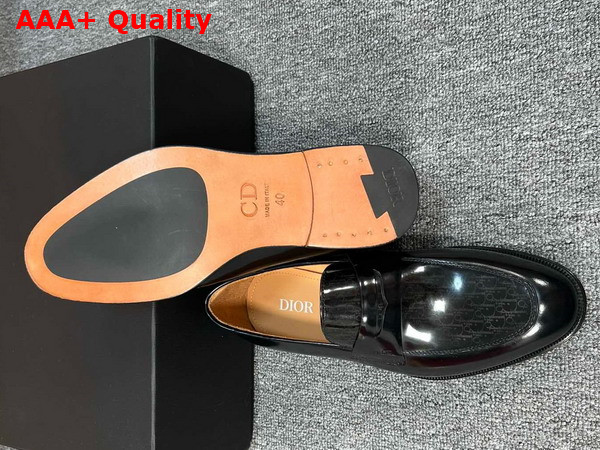 Dior Timeless Loafer in Black Polished Calfskin with Dior Oblique Gradient Replica
