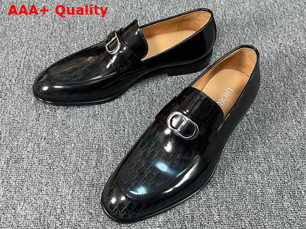 Dior Timeless Loafer in Black Shiny Calfskin with Dior Oblique Gradient Replica