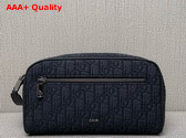 Dior Toiletry Bag Black Dior Oblique Jacquard and Black Grained Calfskin Replica