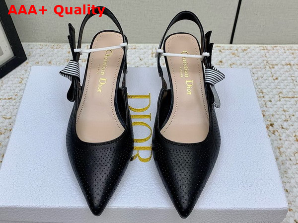 Dior Toujours Slingback Pump in Black Perforated Supple Lambskin Replica