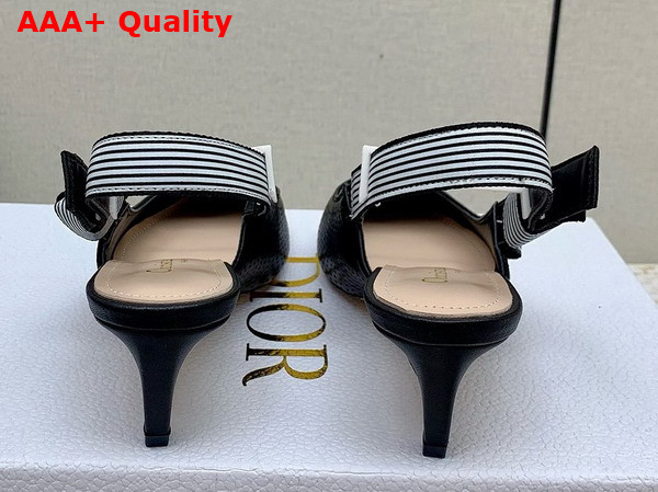 Dior Toujours Slingback Pump in Black Perforated Supple Lambskin Replica