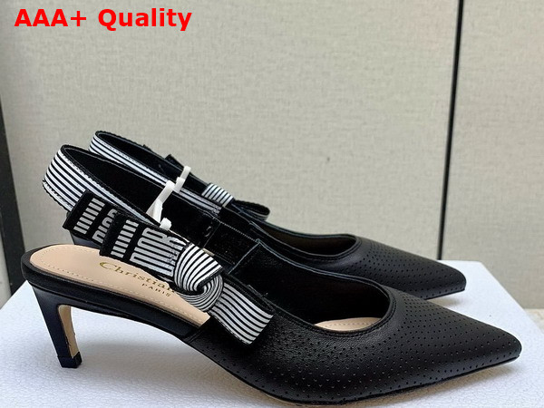 Dior Toujours Slingback Pump in Black Perforated Supple Lambskin Replica