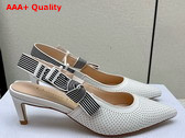 Dior Toujours Slingback Pump in White Perforated Supple Lambskin Replica