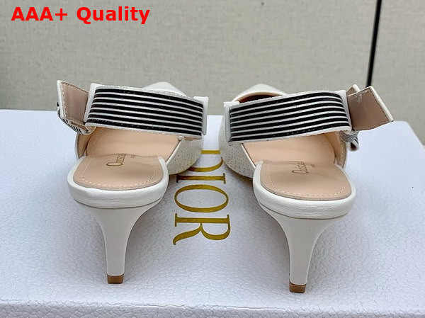 Dior Toujours Slingback Pump in White Perforated Supple Lambskin Replica