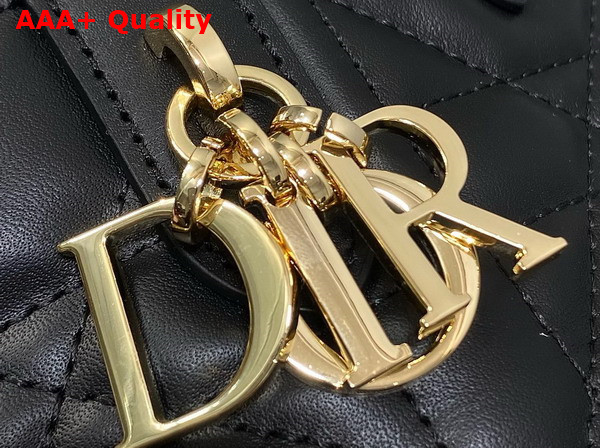 Dior Toujours Vertical Nano Tote Bag in Black Macrocannage Calfskin Replica