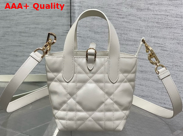 Dior Toujours Vertical Nano Tote Bag in Latte Macrocannage Calfskin Replica