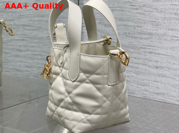 Dior Toujours Vertical Nano Tote Bag in Latte Macrocannage Calfskin Replica