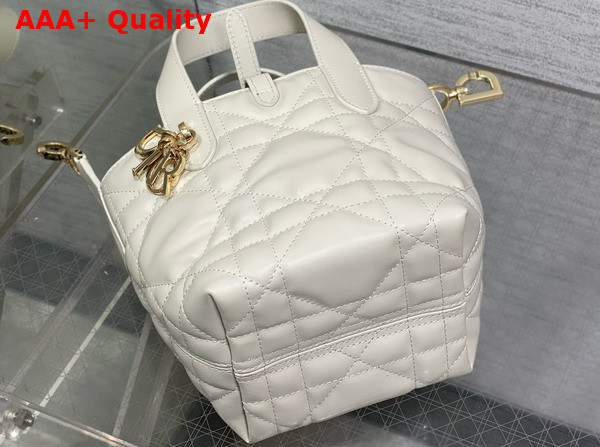 Dior Toujours Vertical Nano Tote Bag in Latte Macrocannage Calfskin Replica