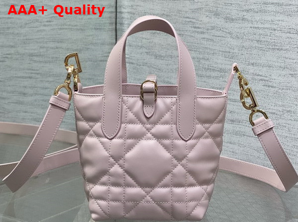 Dior Toujours Vertical Nano Tote Bag in Pale Pink Macrocannage Calfskin Replica