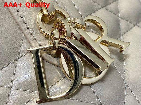 Dior Toujours Vertical Nano Tote Bag in Powder Beige Macrocannage Calfskin Replica