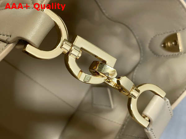 Dior Toujours Vertical Nano Tote Bag in Powder Beige Macrocannage Calfskin Replica