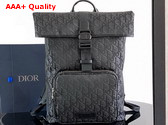 Dior Trek Roll Top Backpack in Black Dior Oblique Nylon Replica