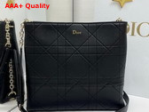 Dior Trianon Bag with Chain Black Flat Macrocannage Lambskin Replica