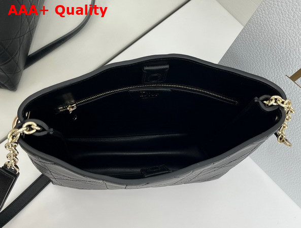 Dior Trianon Bag with Chain Black Flat Macrocannage Lambskin Replica