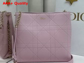 Dior Trianon Bag with Chain Rose Songe Flat Macrocannage Lambskin Replica