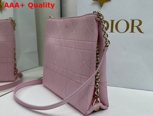 Dior Trianon Bag with Chain Rose Songe Flat Macrocannage Lambskin Replica