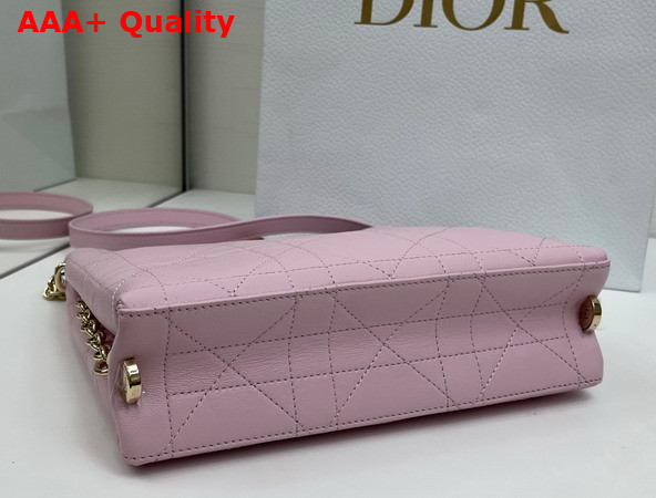 Dior Trianon Bag with Chain Rose Songe Flat Macrocannage Lambskin Replica