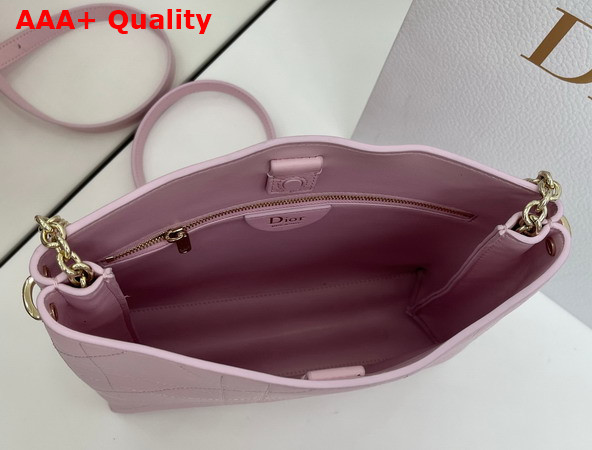 Dior Trianon Bag with Chain Rose Songe Flat Macrocannage Lambskin Replica