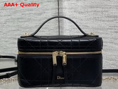 Dior Trianon Soft Vanity Mini Bag Black Flat Macrocannage Lambskin Replica