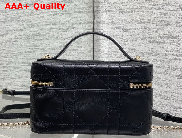 Dior Trianon Soft Vanity Mini Bag Black Flat Macrocannage Lambskin Replica