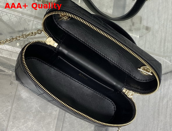 Dior Trianon Soft Vanity Mini Bag Black Flat Macrocannage Lambskin Replica