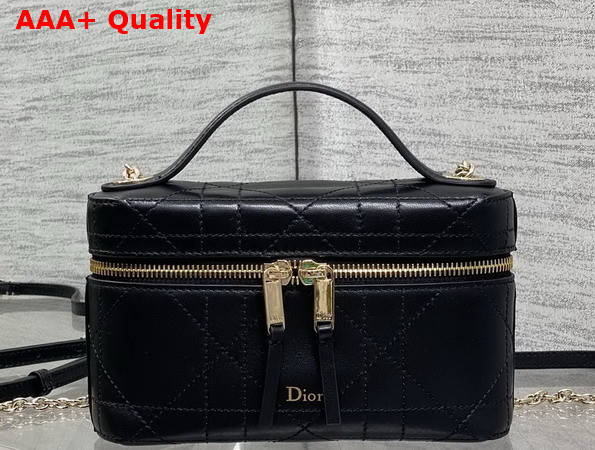 Dior Trianon Soft Vanity Mini Bag Black Flat Macrocannage Lambskin Replica