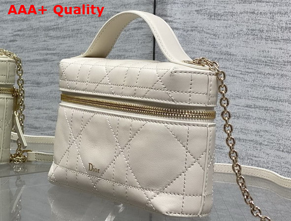 Dior Trianon Soft Vanity Mini Bag Craie Flat Macrocannage Lambskin Replica