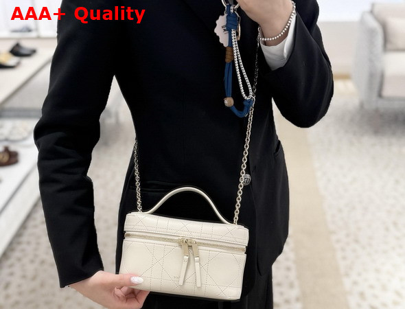 Dior Trianon Soft Vanity Mini Bag Craie Flat Macrocannage Lambskin Replica