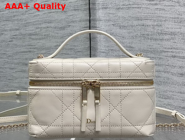 Dior Trianon Soft Vanity Mini Bag Craie Flat Macrocannage Lambskin Replica