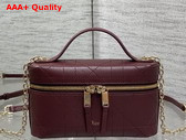 Dior Trianon Soft Vanity Mini Bag Hermitage Red Flat Macrocannage Lambskin Replica