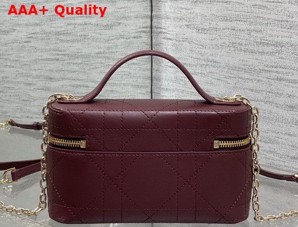 Dior Trianon Soft Vanity Mini Bag Hermitage Red Flat Macrocannage Lambskin Replica
