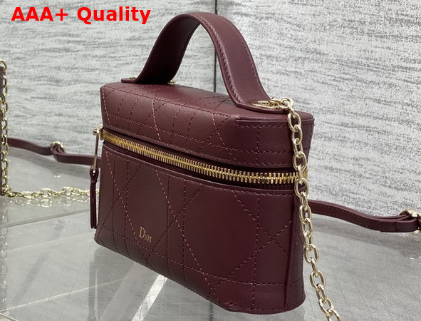 Dior Trianon Soft Vanity Mini Bag Hermitage Red Flat Macrocannage Lambskin Replica