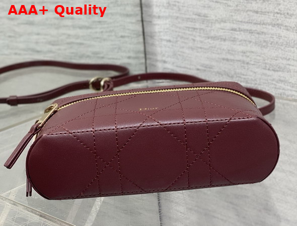 Dior Trianon Soft Vanity Mini Bag Hermitage Red Flat Macrocannage Lambskin Replica