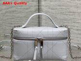 Dior Trianon Soft Vanity Mini Bag Ice Blue Flat Macrocannage Lambskin Replica