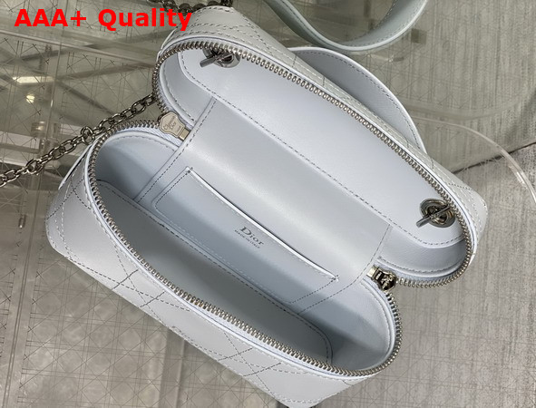 Dior Trianon Soft Vanity Mini Bag Ice Blue Flat Macrocannage Lambskin Replica