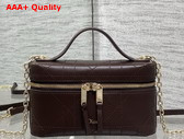 Dior Trianon Soft Vanity Mini Bag New Marron Flat Macrocannage Lambskin Replica