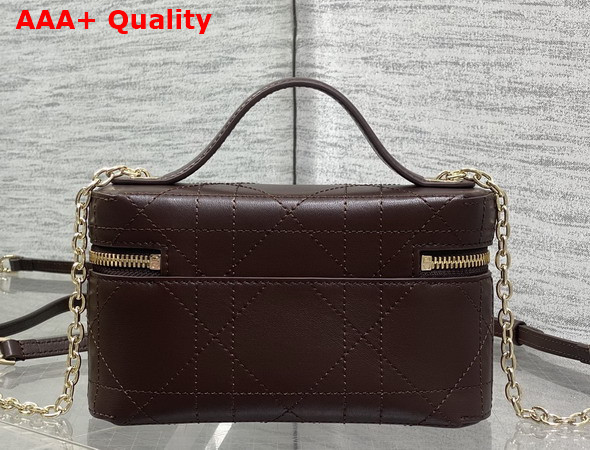 Dior Trianon Soft Vanity Mini Bag New Marron Flat Macrocannage Lambskin Replica