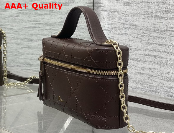 Dior Trianon Soft Vanity Mini Bag New Marron Flat Macrocannage Lambskin Replica