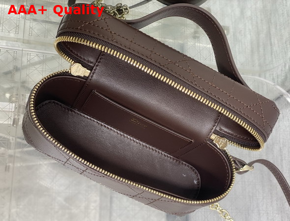 Dior Trianon Soft Vanity Mini Bag New Marron Flat Macrocannage Lambskin Replica