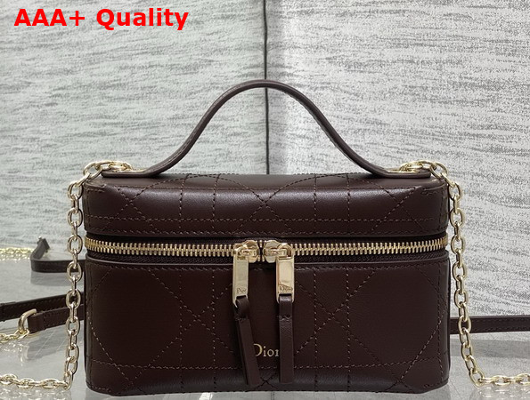 Dior Trianon Soft Vanity Mini Bag New Marron Flat Macrocannage Lambskin Replica
