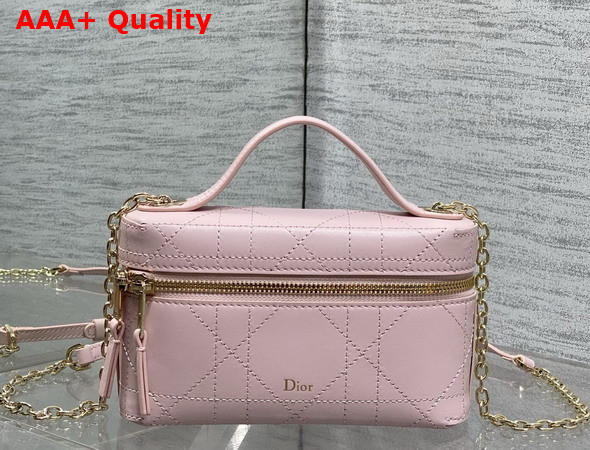 Dior Trianon Soft Vanity Mini Bag Soupir Pink Flat Macrocannage Lambskin Replica
