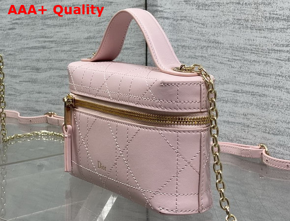 Dior Trianon Soft Vanity Mini Bag Soupir Pink Flat Macrocannage Lambskin Replica