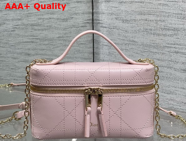 Dior Trianon Soft Vanity Mini Bag Soupir Pink Flat Macrocannage Lambskin Replica