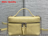 Dior Trianon Soft Vanity Mini Bag Yellow Flat Macrocannage Lambskin Replica