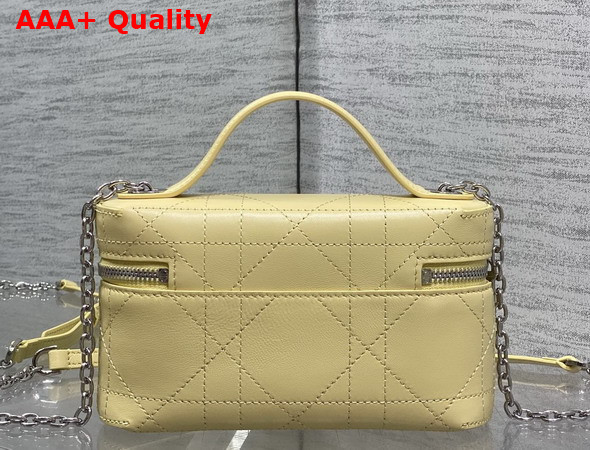 Dior Trianon Soft Vanity Mini Bag Yellow Flat Macrocannage Lambskin Replica