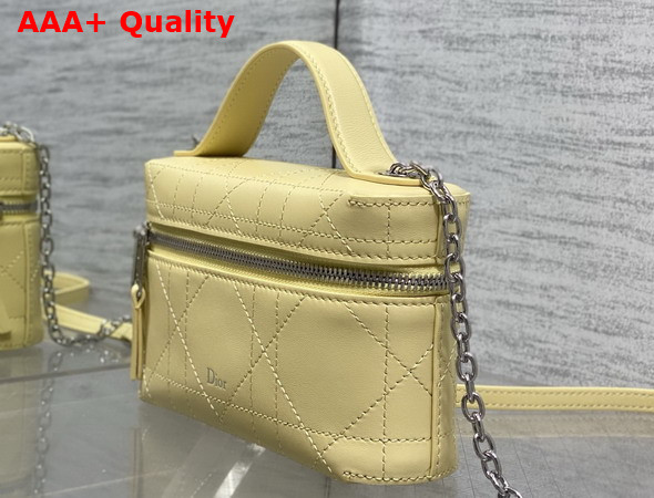 Dior Trianon Soft Vanity Mini Bag Yellow Flat Macrocannage Lambskin Replica