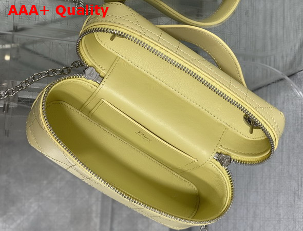 Dior Trianon Soft Vanity Mini Bag Yellow Flat Macrocannage Lambskin Replica