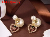 Dior Tribales Earrings Gold Finish Metal White Resin Pearls and Multicolor Crystals E1504TRICY Replica