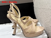 Dior Tribales Heeled Sandal in Nude Patent Leather Replica