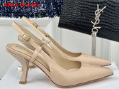 Dior Tribales Slingback Pump in Nude Patent Calfskin Replica